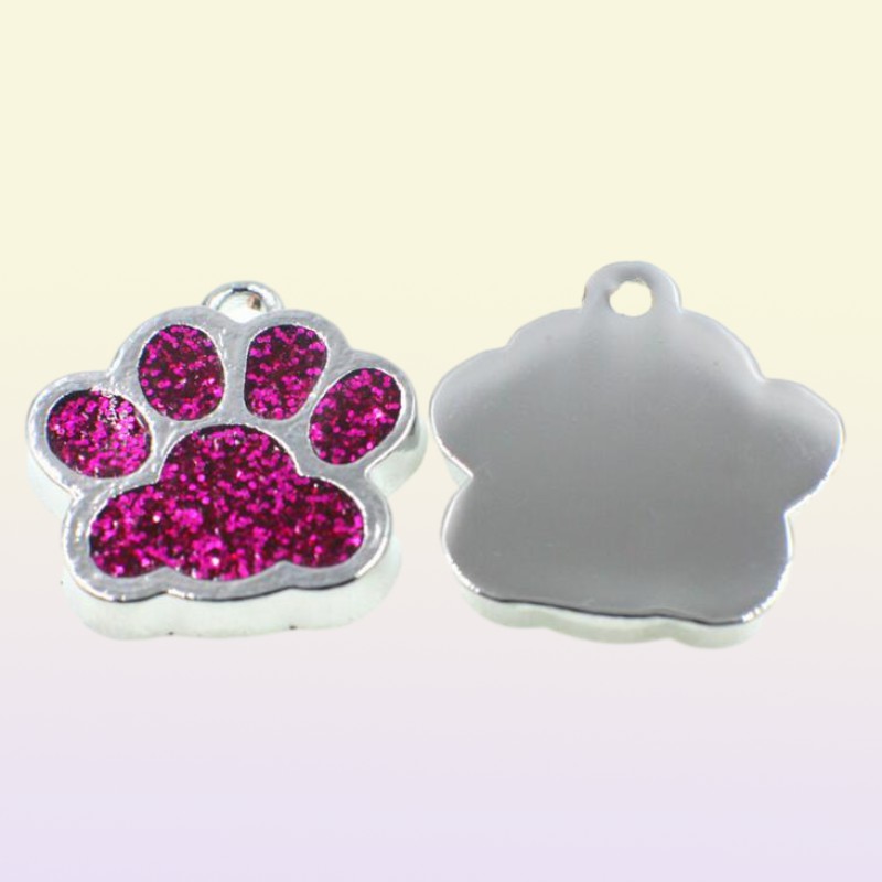 50pcslot Bling dog bear paw footprint with lobster clasp diy hang pendant charms fit for keychains necklace bag making