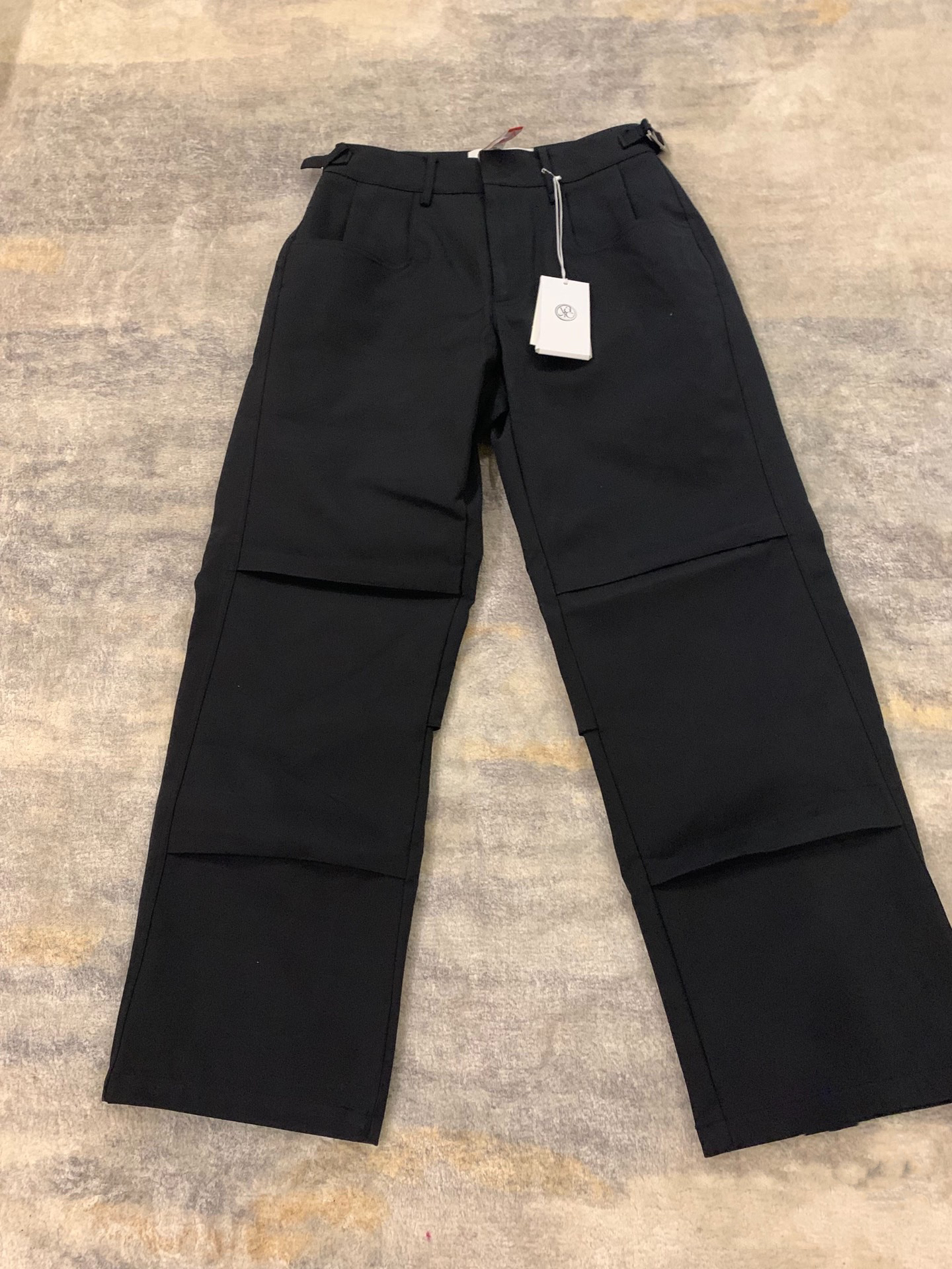 Original Yiyae_ Official 22SS Black 3D Cut Pleated Loose Pocket Pants for Men Fashion Loose Causal Pants