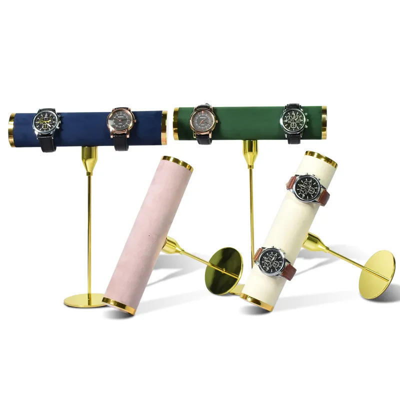 Jewelry Boxes Pink Green Blue Beige Color Watch Organizer TBar Bracelet Storage Shelf Creative Jewelry Display Stand For Home Shop 231006