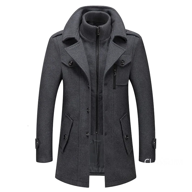 Men's Wool Blends High Quality Winter Coats Male Business Casual Trench Coats Men Cashmere Trench Coats Winter Jackets Overcoats Wool 4 231005