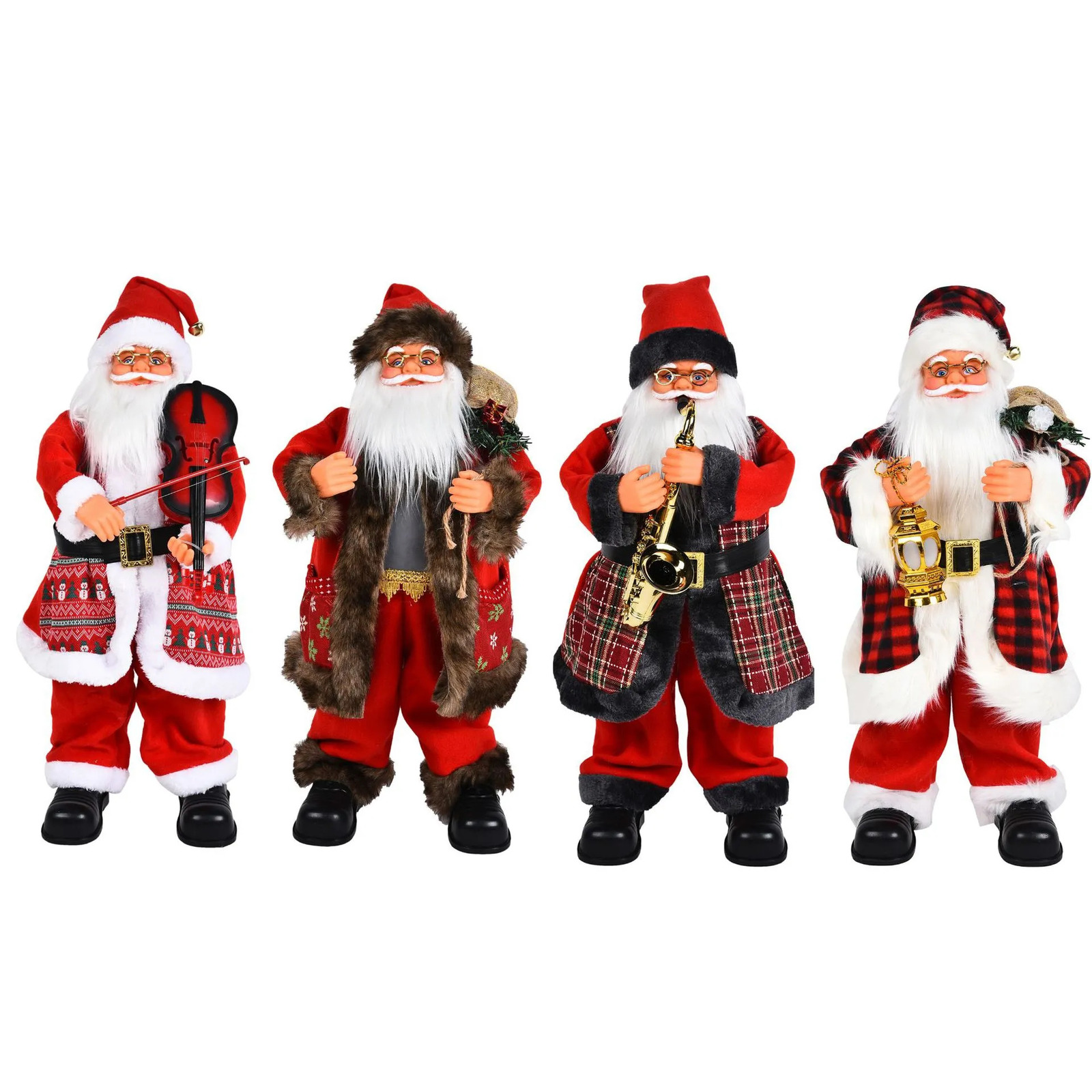 Christmas Decorations 67cm Christmas Decorations for Home Electric with Music Large Santa Playing The Violin Christmas and Year Gifts for Children 231