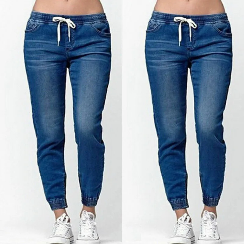 Womens Jeans Casual Jogger Pants Elastic Sexy Skinny Pencil For Women Leggings High Waist Denim Drawstring 231005
