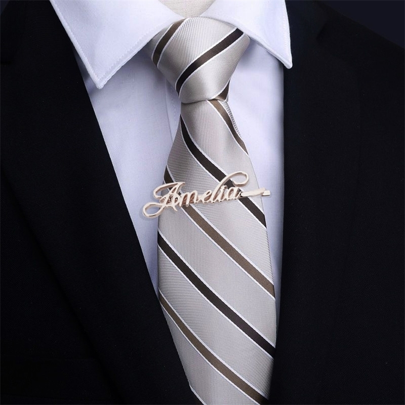 Jewelry Pouches Bags Tie Clips for Men Custom Name Stainless Steel Pins Wedding Live Guests Nameplate Gifts Personalised Hairpin Girl 231005