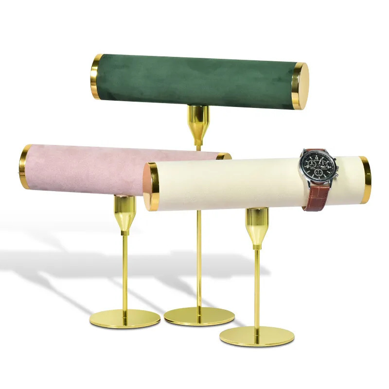 Jewelry Boxes Pink Green Blue Beige Color Watch Organizer TBar Bracelet Storage Shelf Creative Jewelry Display Stand For Home Shop 231006