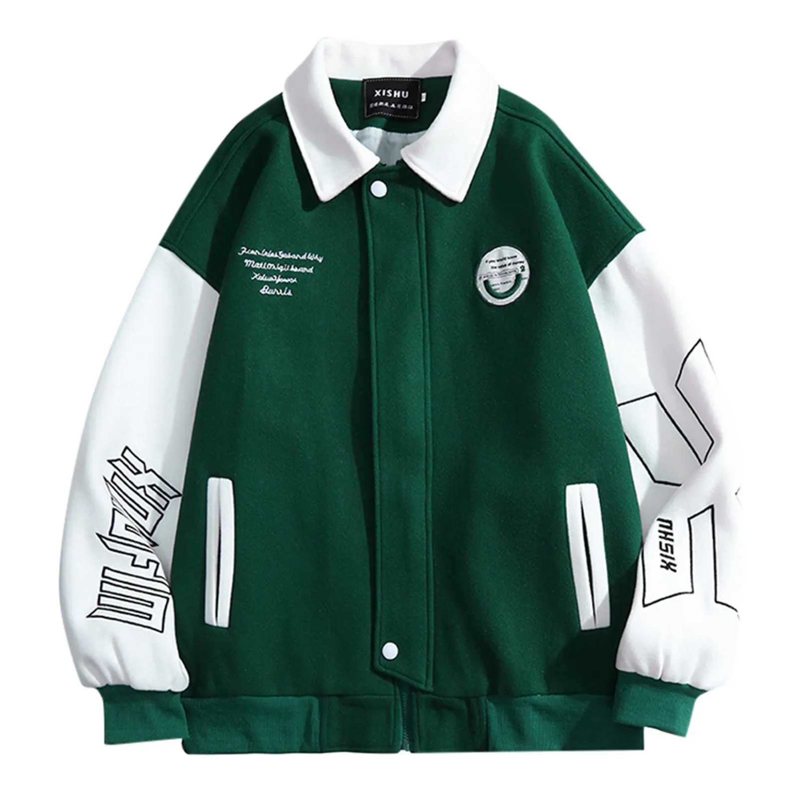 Men's Jackets Autumn Winter Vintage Bomber Jacket Men Harajuku Casual Streetwear Color Spliced Pockets Oversized Coat Jackets Fashion Y2K 231005