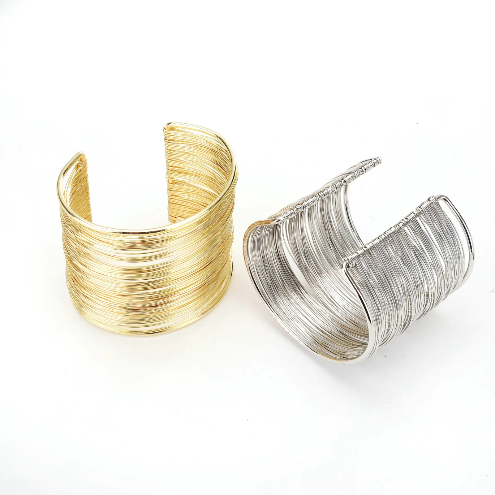 Bangle KMVEXO Fashion Punky Style Hollow Cuff Retro Braid Big Gold Color Bangles For Women Charm vintage Multilayer Wide Bracelet 231006