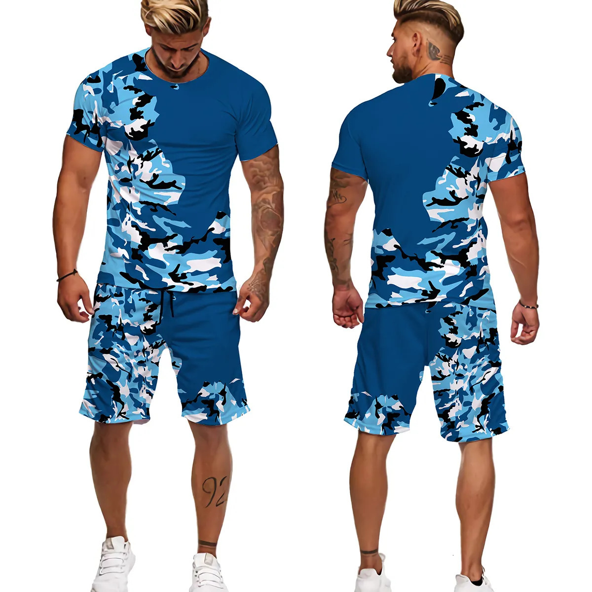Men's Tracksuits Summer Camouflage Tees/Shorts/Suits Men's T Shirt Shorts Tracksuit Sport Style Outdoor Camping Hunting Casual Mens Clothes 