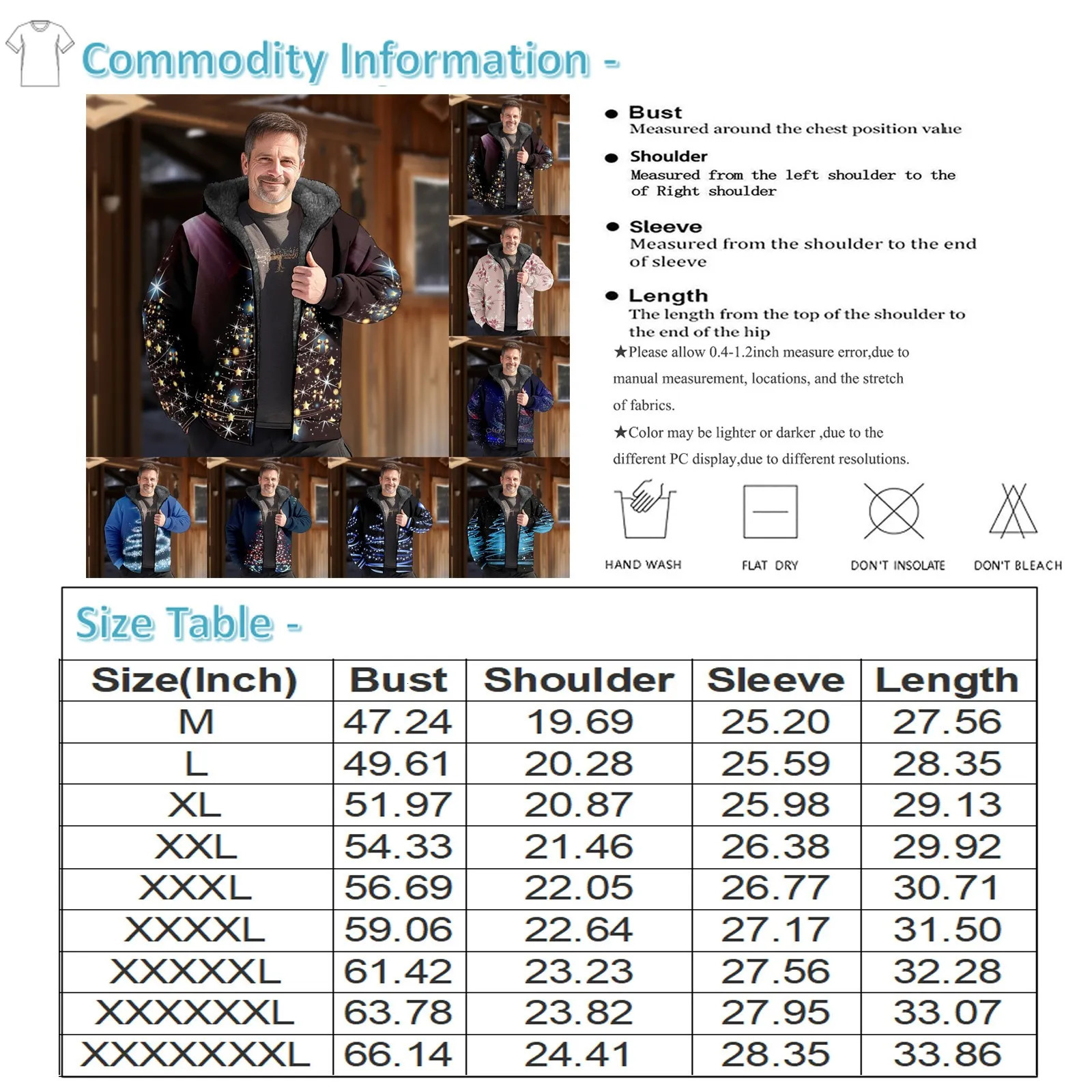 Men's Down Parkas Christmas Print Jacket Stylish Men Plush Lining Dressing Temperament Windproof Fleeced Lined Windbreaker Coat 231005