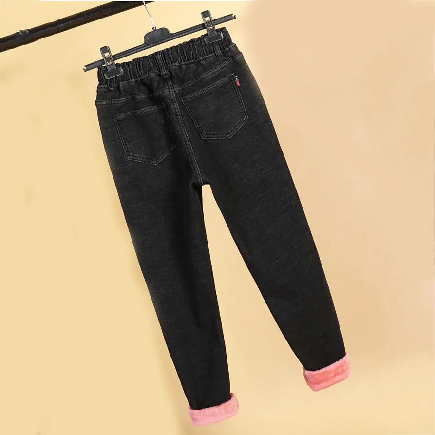 Womens Jeans Oversized L6xl Winter Thicken Baggy Denim Pants Women Casual High Waist Plus Velvet Harem Vintage Warm Loose Vaqueros 231005