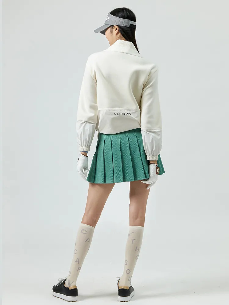 Other Sporting Goods Womens Golf Wear Autumn High Quality Hoodie Half zipper Long Sleeve Tshirt Top Sports Fashion skirt Set Clothing 231006