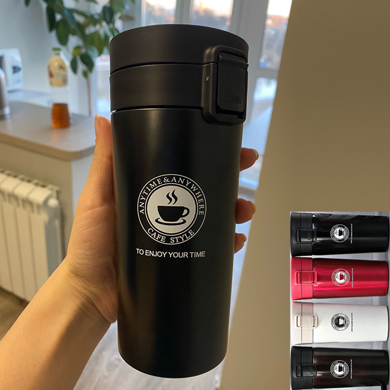 Coffee thermal mug Stainless Steel coffee Thermos Tumbler Cup Vacuum Flask thermos Water Bottle Tea Mug Bouncing lid