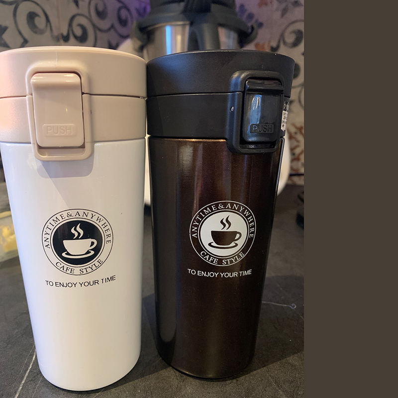 Coffee thermal mug Stainless Steel coffee Thermos Tumbler Cup Vacuum Flask thermos Water Bottle Tea Mug Bouncing lid