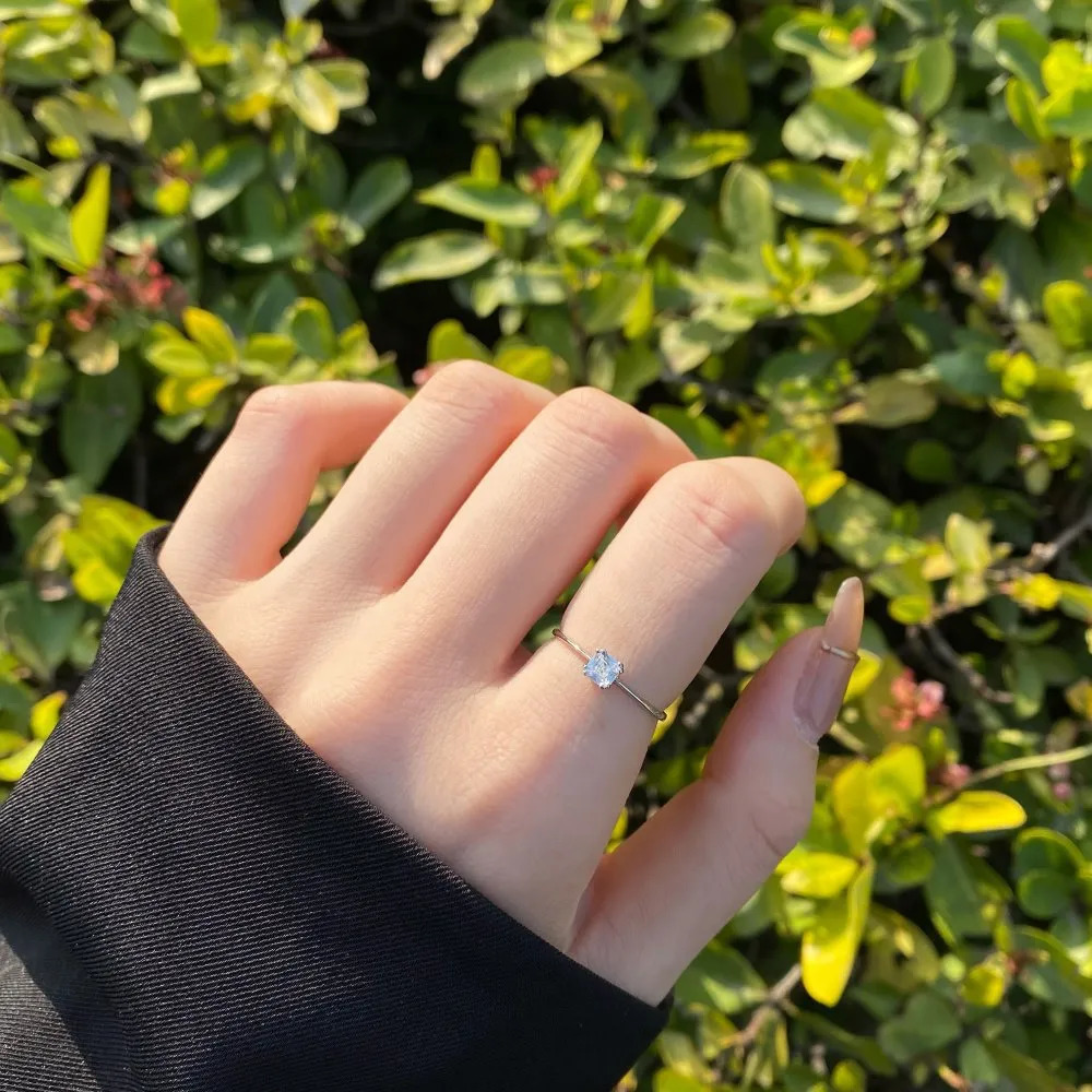 Wedding Rings WUIHA Solid 925 Sterling Silver Cubic Zirconia Birthstone Simple Ring for Women Gift Engagement Anniversary Fine Jewelry 231005