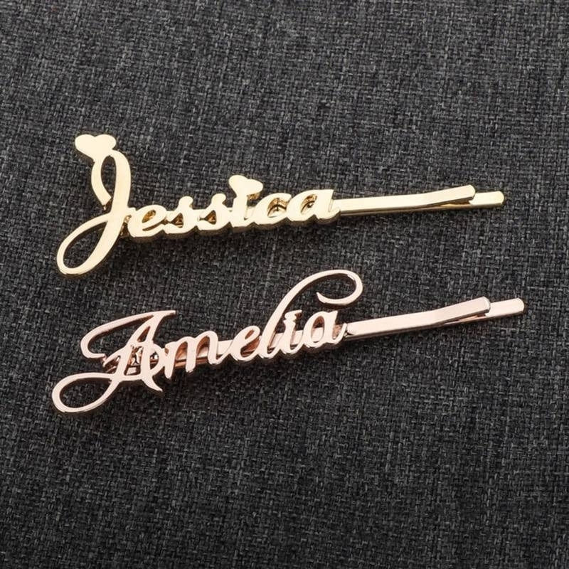 Jewelry Pouches Bags Tie Clips for Men Custom Name Stainless Steel Pins Wedding Live Guests Nameplate Gifts Personalised Hairpin Girl 231005