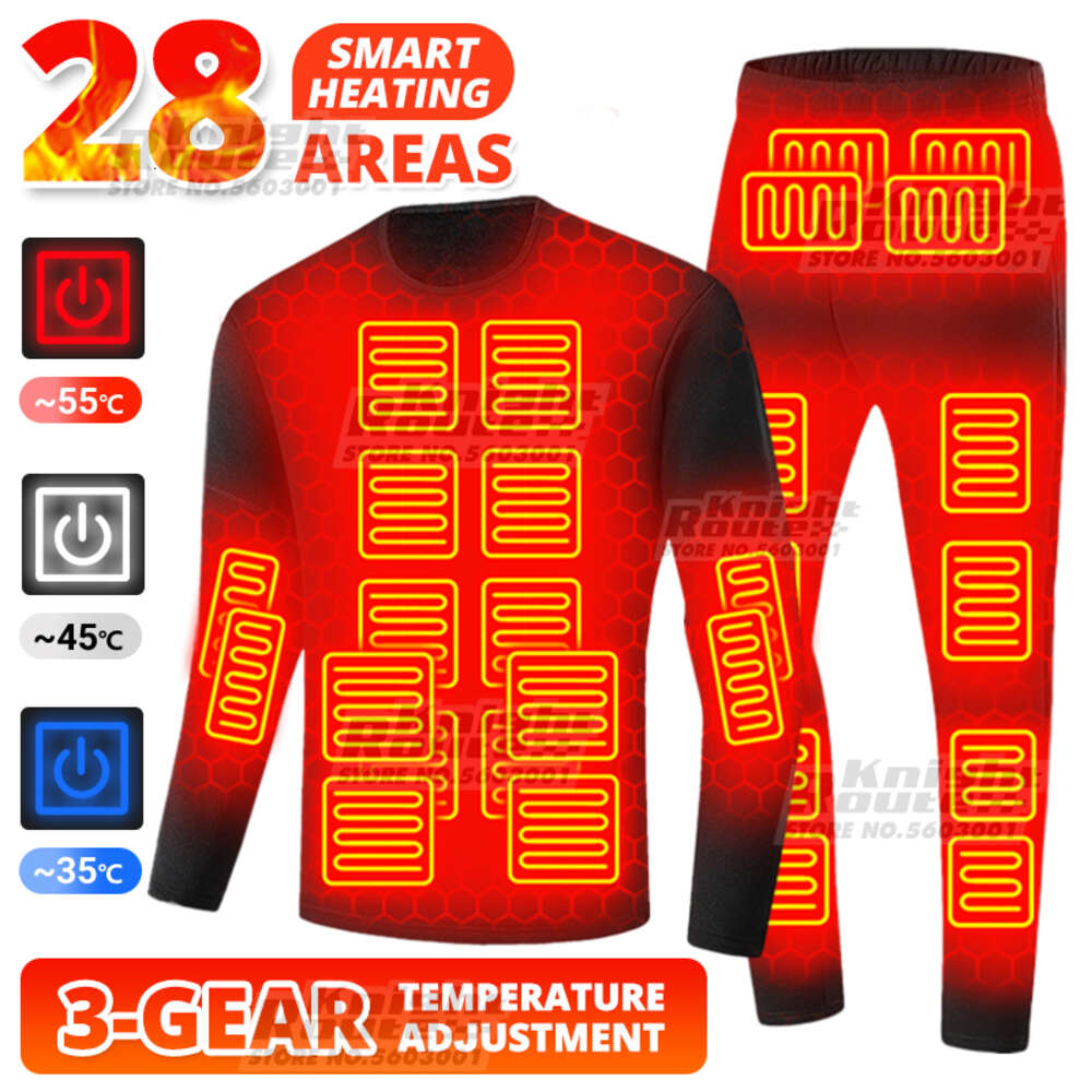 Areas Men Winter Thermal Heated Jacket Vest Underwear Women S Ski Suit Usb Electric Heating Clothing Long Johns