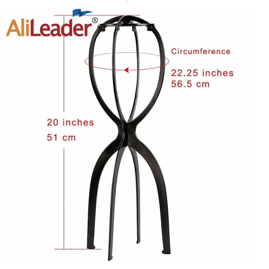 Wig Stand Alileader 1-3Pcs Ajustable Wig Stands Plastic Hat Display Wig Head Holders Mannequin HeadStand Portable Folding Wig Stand 231006