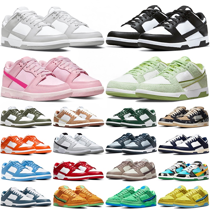 men Casual Panda shoes low designer skate kids sneakers baby children Black White bule Grey Fog green Olive triple pink red pandas mens sports trainers Big Size Tennis