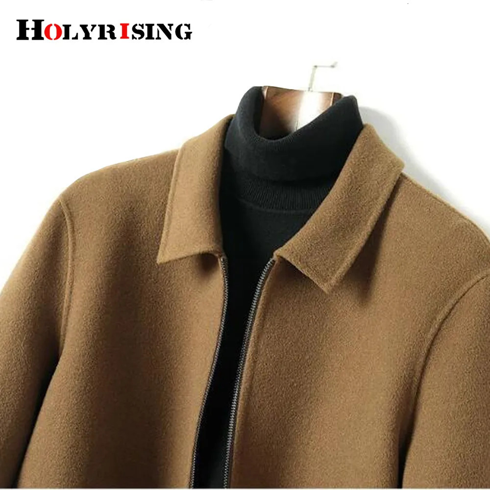 Men's Wool Blends Men wool coat abrigo hombre 2023 Fashion Men's Leisure Boutique Business Wool Coat Trench Jacket 231005