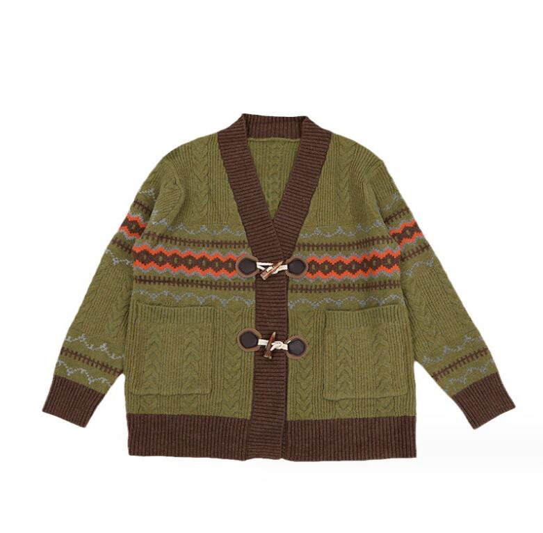 Women's Sweater 2023 Autumn/Winter New Jacquard Women's Knitwear Cardigan V-neck Short Women's Coat