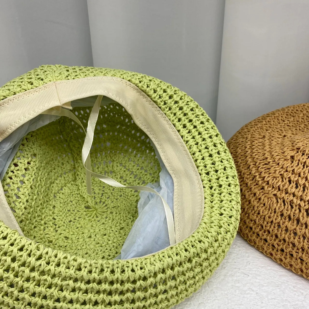 Berets Women's Berer Summer Woven Straw Beret Hat Crochet Straw Cap Sun Hat French Painter Hat Handmade Beach Hat Gift for Her 231006