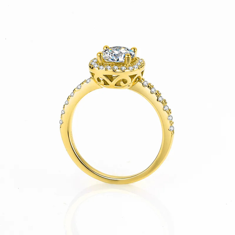 Wedding Rings Diamond Ring 18 k gold 925 Silver Engagement Classic Women s Gift Size 1 5 2 3 5Carat 231005