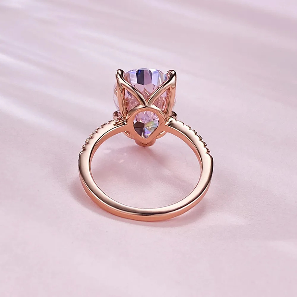 Wedding Rings Wong Rain 18K Gold Plated 925 Sterling Silver Pear Cut 10 15MM Lab Sapphire Gemstone Engagement Jewelry Ring For Women 231005