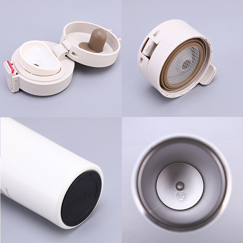 Coffee thermal mug Stainless Steel coffee Thermos Tumbler Cup Vacuum Flask thermos Water Bottle Tea Mug Bouncing lid