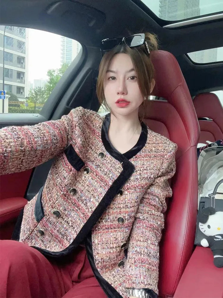 Women's Jackets High quality tweed small fragrance jacket for women's autumn 231006