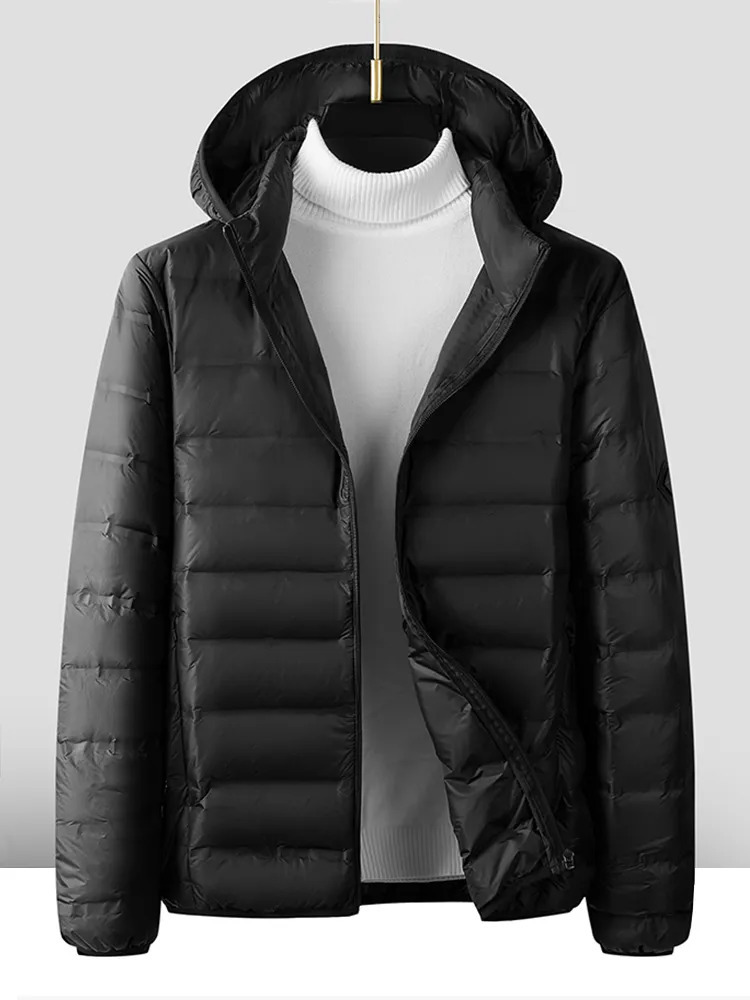 Men's Down Parkas 80% White Duck Down Padded Winter Jacket Men Lightweight Hooded Windbreaker Coat Casual Warm Jacket Plus Size 8XL 231005
