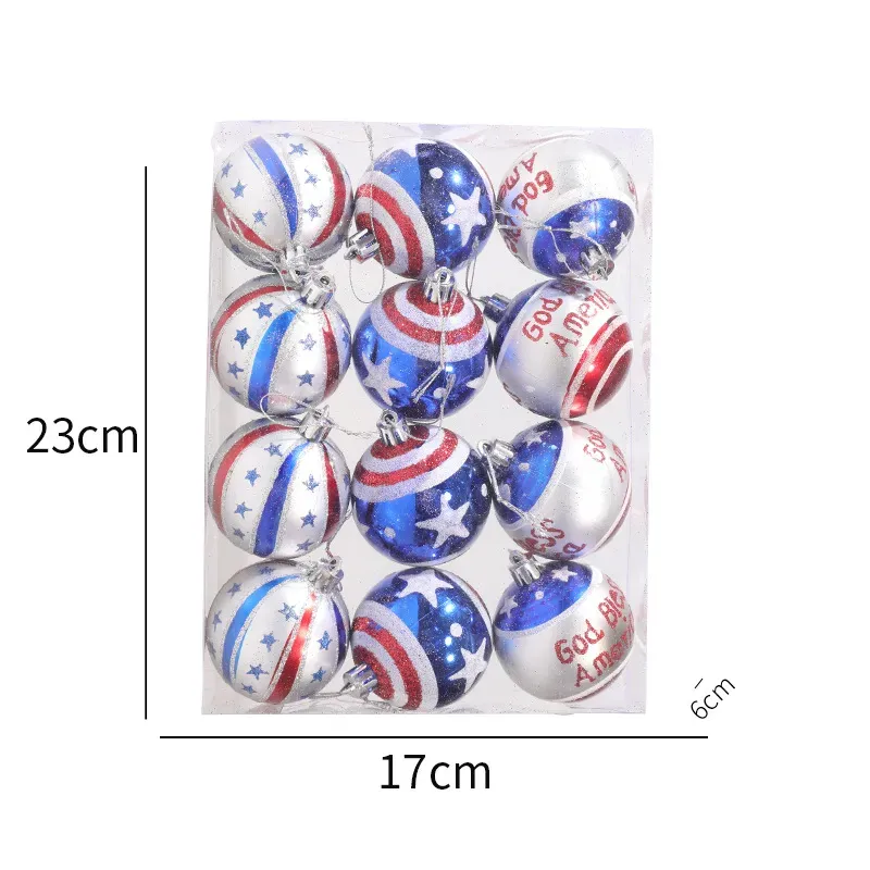 Ball Memorial Ornaments 4Th Of July Tree Independence Day Hanging Party Patriotic Decorations 2024
