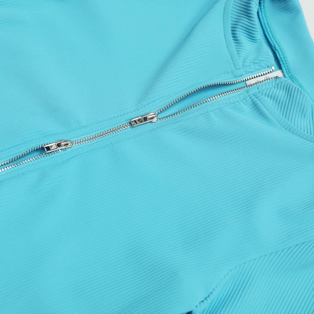 Yoga Outfit Jacket Sports Bra Leggings 3 Piece Set Women's Tracksuit Red Blue Ribbed Workout Gym Push Up Sportswear Suit for Fitness 231005