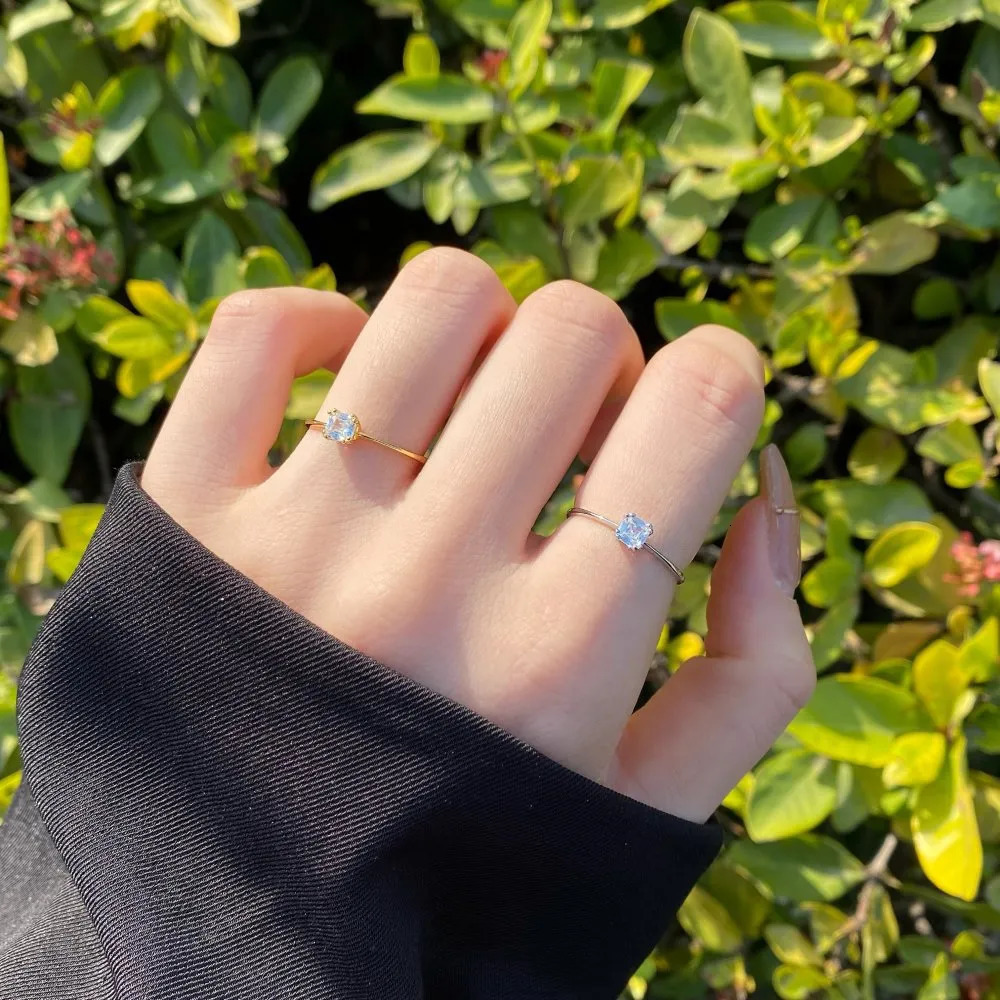 Wedding Rings WUIHA Solid 925 Sterling Silver Cubic Zirconia Birthstone Simple Ring for Women Gift Engagement Anniversary Fine Jewelry 231005