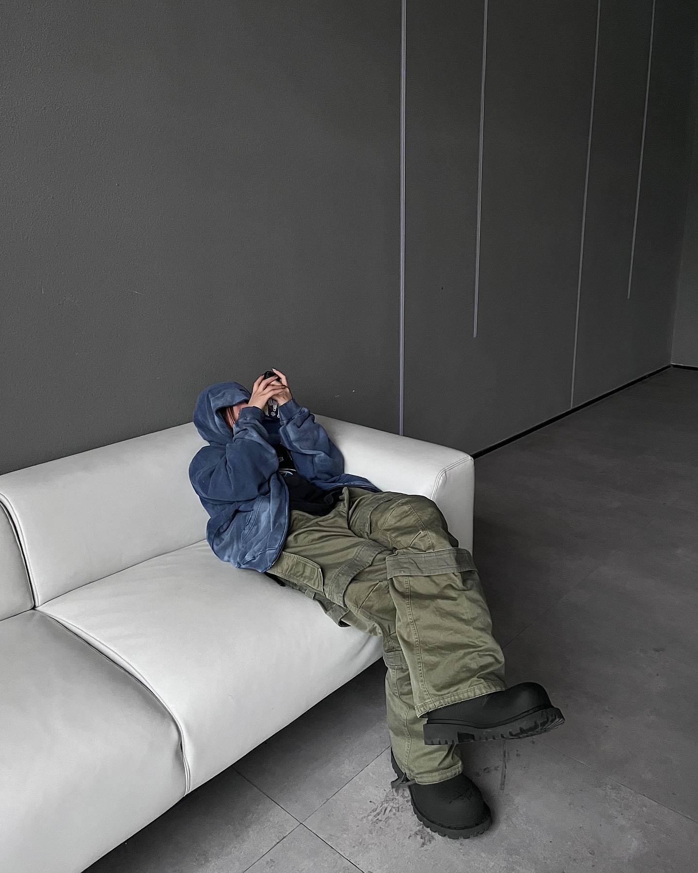 Fashion Brand Far.ARCHIVE Washed Distressed Gradient Pull Embroidery Zipper Sweater Jacket Cotton Jacket