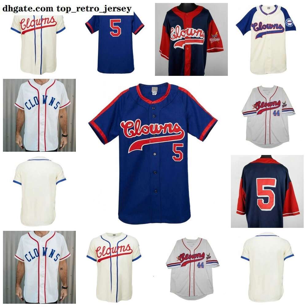 Baseball Jerseys NEW College Baseball Wears Indianapolis Clowns 1945 1952 1953 Home Jersey 100% Stitched Embroidery Vintage Baseball Jerseys Custom Any Name