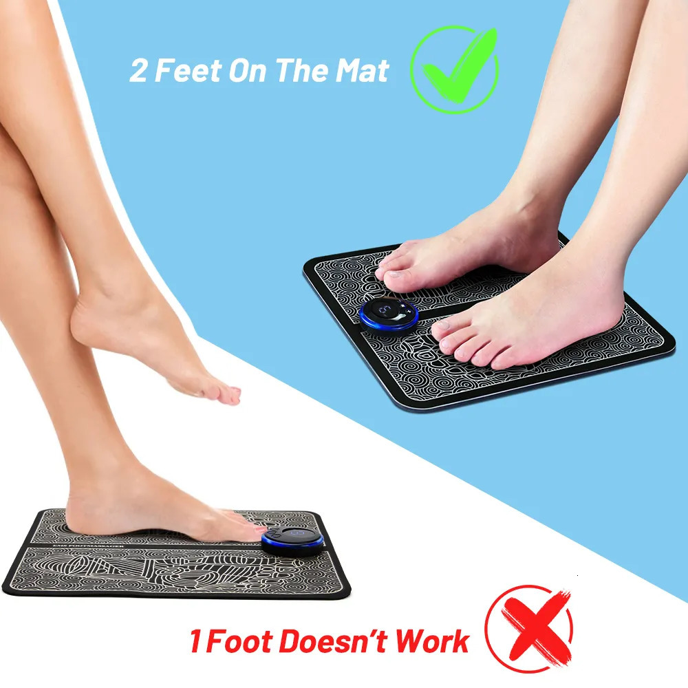 Foot Massager Electric EMS Foot Massager Pad Foldable Massage Mat Muscle Stimulation Relief Pain Relax Feet Suppoer Drop 231006