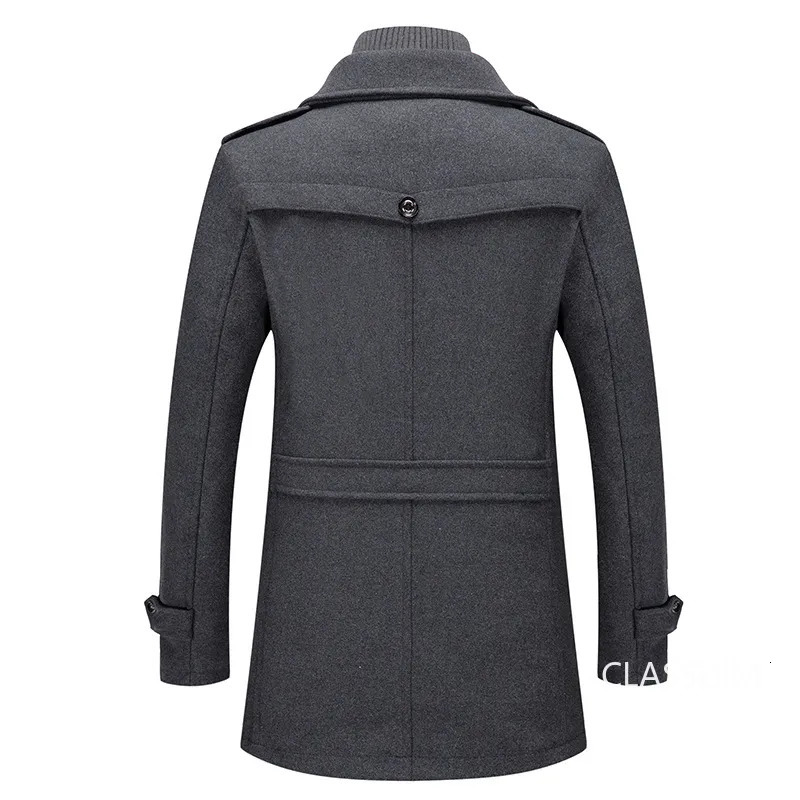 Men's Wool Blends High Quality Winter Coats Male Business Casual Trench Coats Men Cashmere Trench Coats Winter Jackets Overcoats Wool 4 231005