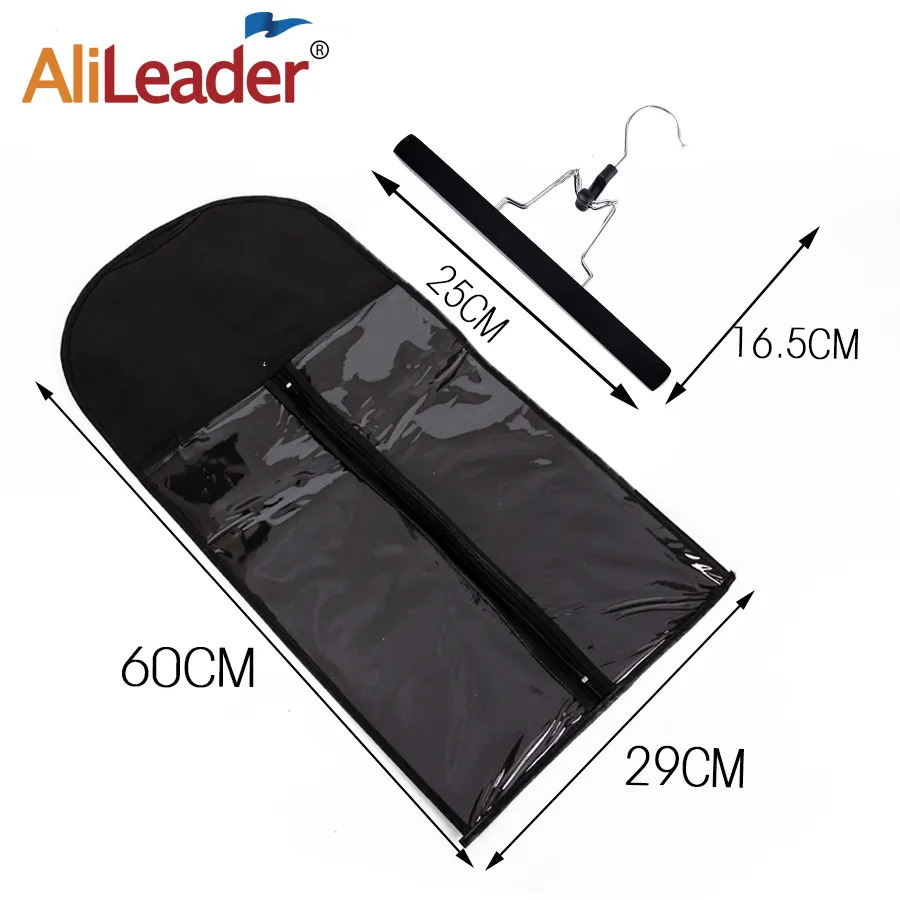Wig Stand Alileader 4 Colors Portable Wig Bag With Hanger Wig Storage Bags Pack Holder For Virgin Hair Weft Clip In Hair Extension 231006