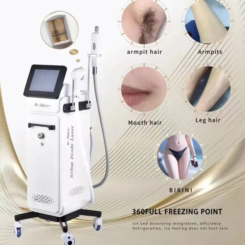 Truly Painless Removal Hair Roots 810 Diode Laser 10 Bars 4 Long Wavelength Depilation Nd Yag Pico Laser Tattoo Removal Skin Rejuvenation Whitening Ma