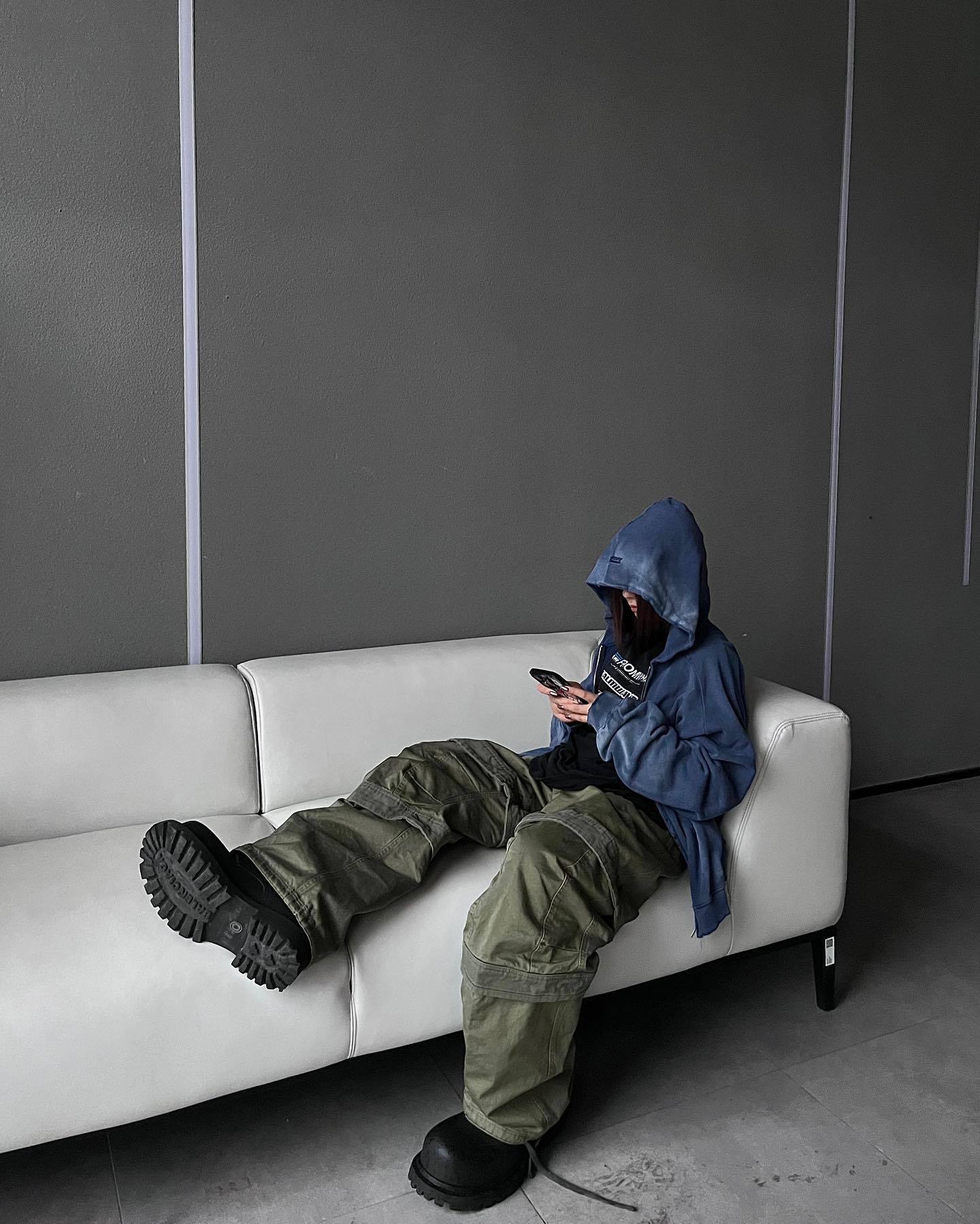 Fashion Brand Far.ARCHIVE Washed Distressed Gradient Pull Embroidery Zipper Sweater Jacket Cotton Jacket