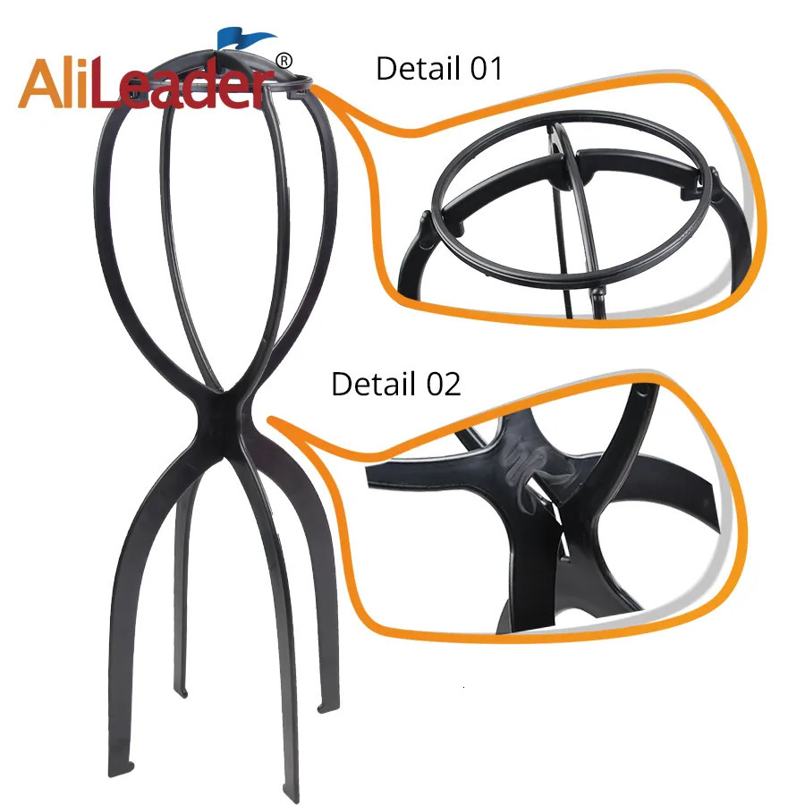 Wig Stand Alileader 1-3Pcs Ajustable Wig Stands Plastic Hat Display Wig Head Holders Mannequin HeadStand Portable Folding Wig Stand 231006