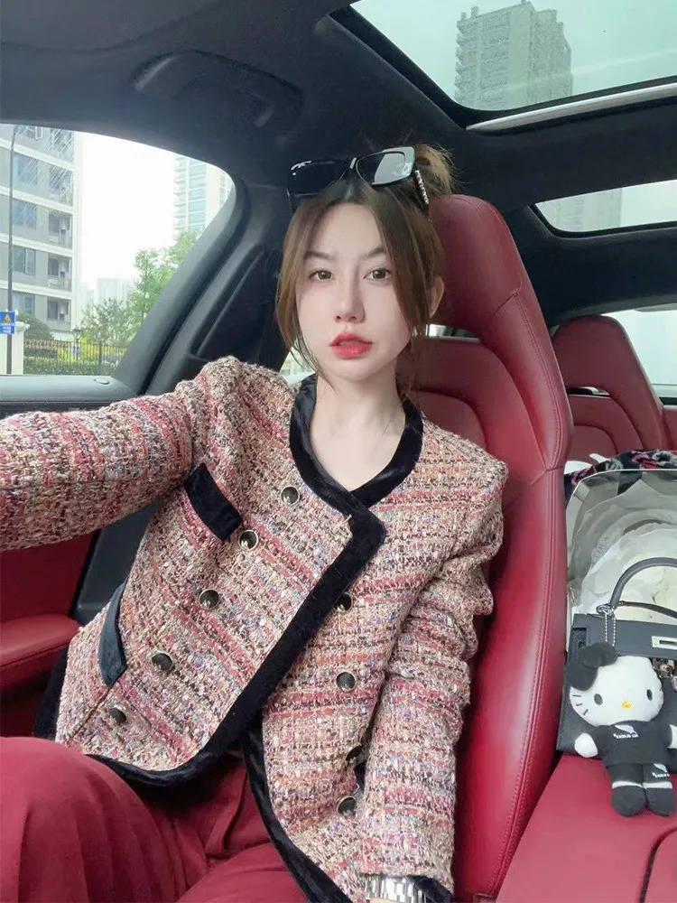 Women's Jackets High quality tweed small fragrance jacket for women's autumn 231006