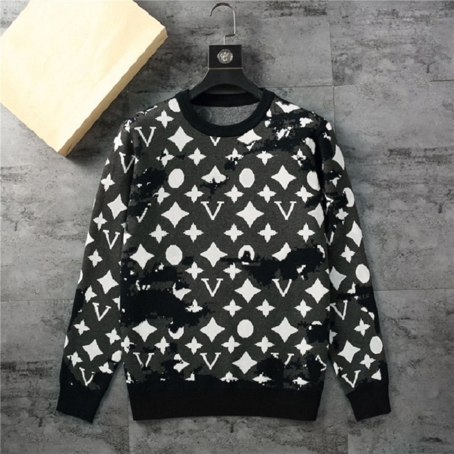 Men's sweater letter embroidery knit sweater winter sports shirt round neck round neck long sleeve sweater female designer hoodie