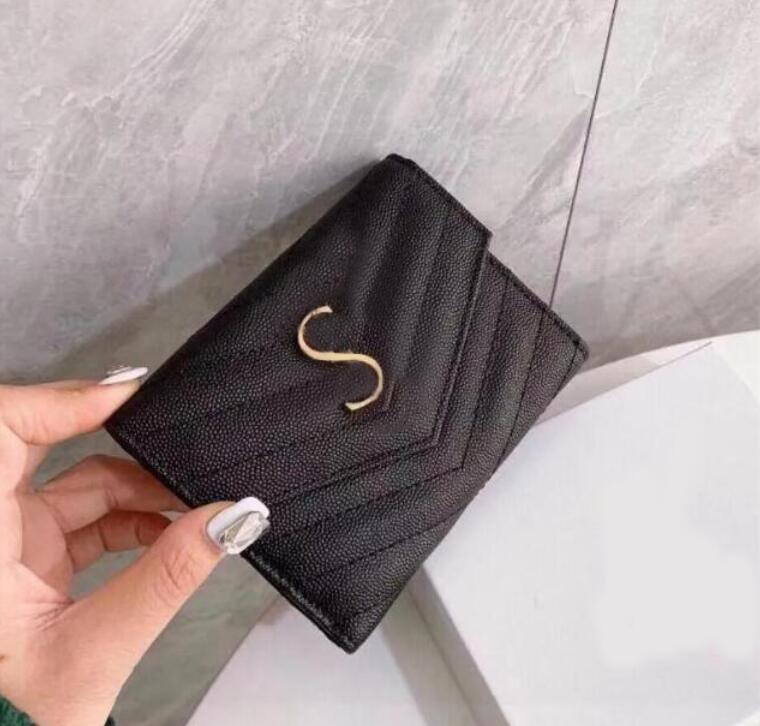 Fashion Designer Women Short Wallet Woman Purse Luxury Card Holder Ladies Handbag Checked Flowers Pattern Wallets Bags
