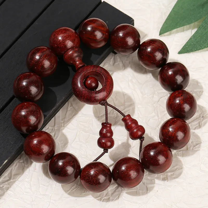 Charm Bracelets JD Natural Wooden Bead Zambia Pterocarpus Santalinus Lucky Pendant Bracelet Women Men Mala Prayer Meditation Stretch Jewelry 231005