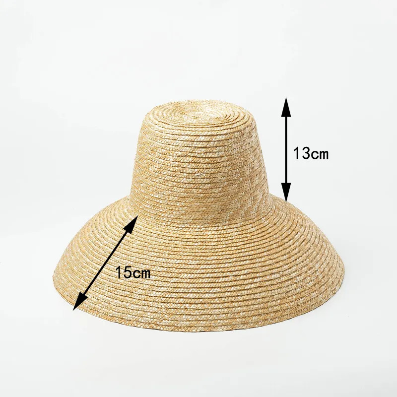 Wide Brim Hats Bucket Hats Summer Lamp Shape Sun Hat for Women Big Wide Brim Beach Hat Ladies High Top Straw Hat UV Protection Derby Travel Hat 231006