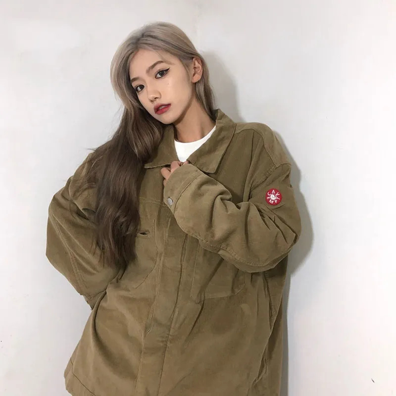 Men's Jackets LIFE CAVEMPT ss High Street Men Zipper Jackets Women Colths Y2k Khaki Corduroy Casual Autumn Outwear 231005