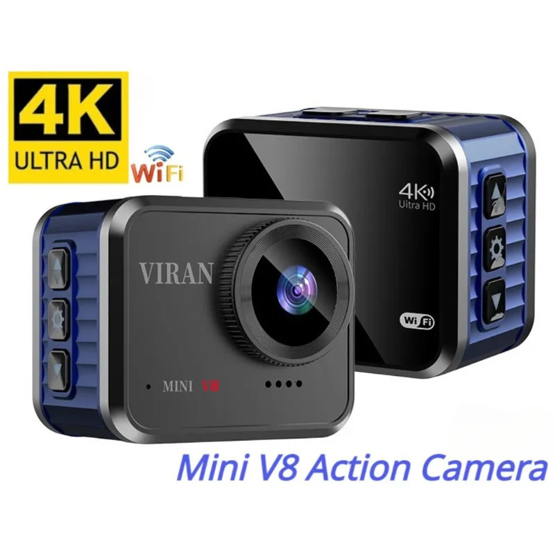 Weatherproof Cameras Wifi Mini Action Camera V8 4K HD 60FPS with Remote Control Screen Waterproof DV Sport Camcorders Drive Recorder Wireless Webcam 2