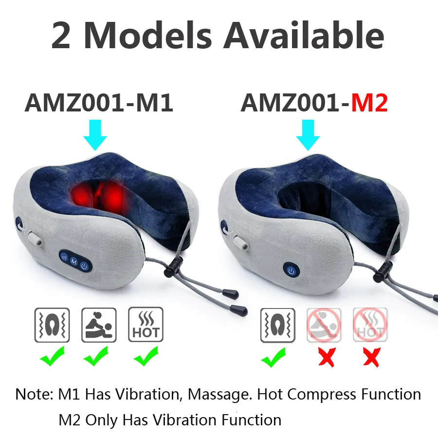 Other Massage Items Neck Massager Relaxation Knead Heat Vibrator Travel U-shaped Pillow Car Airport Office Siesta Electric Cervical Spine Massage 2310