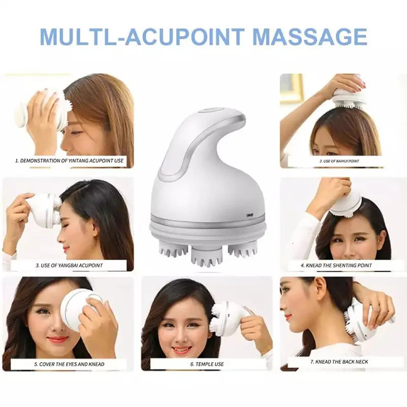 Head Massager Custom Electric Scalp Massager Head Massage Stimulate Hair Growth Deep Blood Circulation HealthCare Relax Antistress Masaje 231006