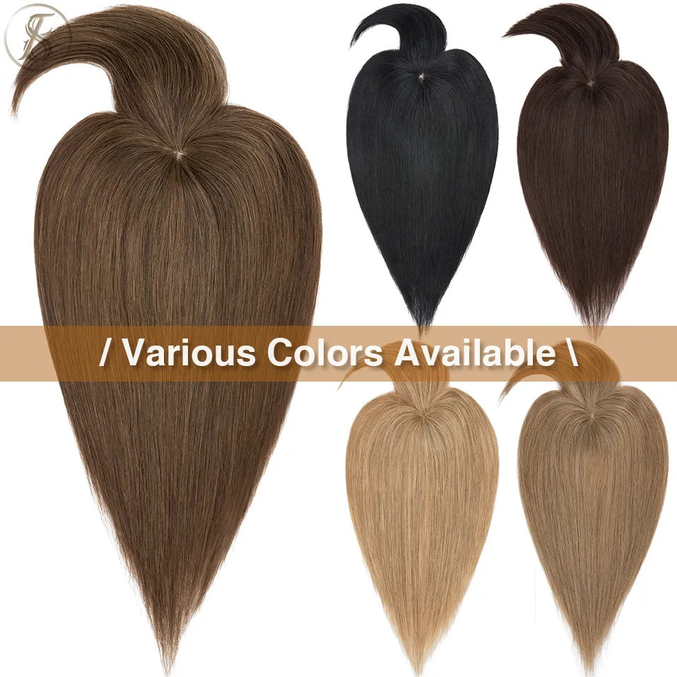 Lace Wigs TESS Human Hair Toppers 8.5x8.5cm Women Topper 2cm Hair Vortex Natural Hair Wigs Center Crown Machine-made Hairpiece With Bangs 231006